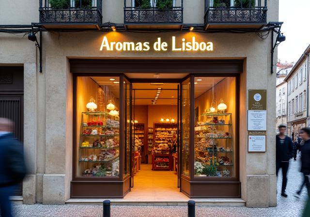 Fachada da loja Aromas de Lisboa no centro da cidade.